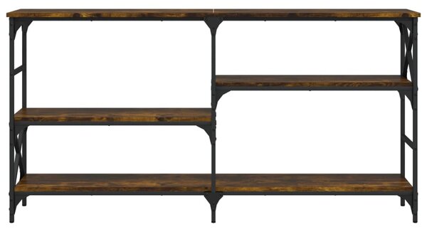 Füstös tölgy színű szerelt fa tálalóasztal 150 x 29 x 76,5 cm