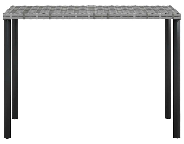 5 személyes szürke polyrattan L-alakú kanapészett párnákkal