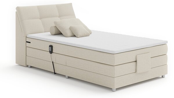 KONDELA Elektromos állítható ágy, boxspring, bézs, 120x200, GERONA NEW