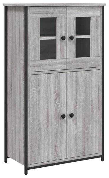 Szürke sonoma színű szerelt fa magasszekrény 62 x 32 x 106,5 cm