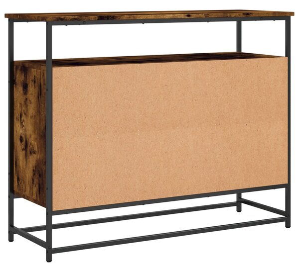 Füstös tölgy színű szerelt fa tálalószekrény 100 x 35 x 80 cm