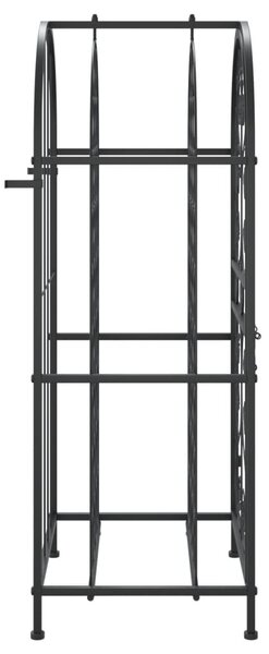 Fekete kovácsoltvas bortartó 33 palackhoz 45 x 36 x 100 cm