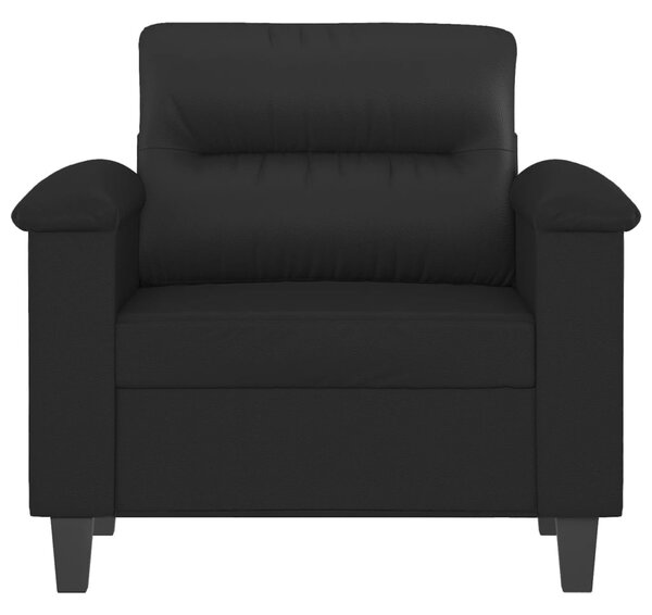 Fekete műbőr kanapéfotel 60 cm
