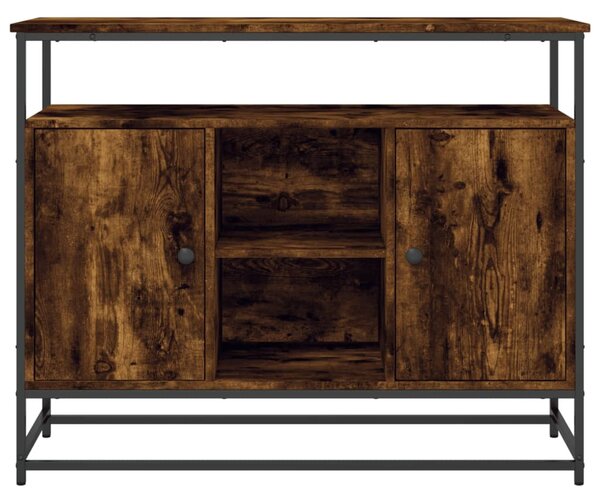 Füstös tölgy színű szerelt fa tálalószekrény 100 x 35 x 80 cm