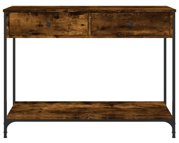 Füstös tölgy színű szerelt fa tálalóasztal 100 x 34,5 x 75 cm