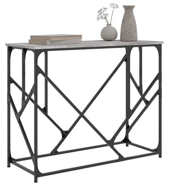Szürke sonoma színű szerelt fa tálalóasztal 100x40x80 cm