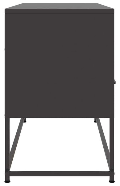 Fekete acél TV-szekrény 100,5x39x60,5 cm