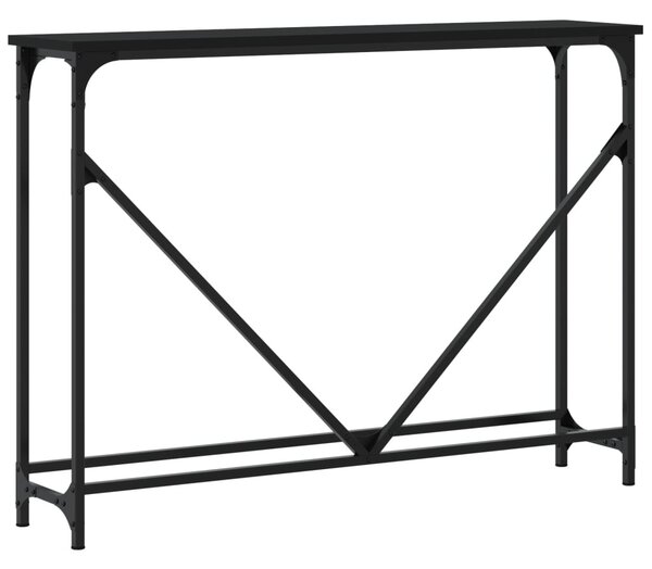 Fekete szerelt fa tálalóasztal 102 x 22,5 x 75 cm