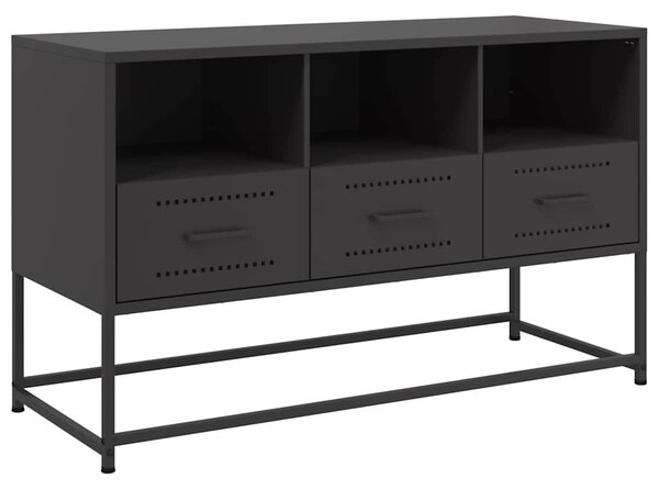 Fekete acél TV-szekrény 100,5x39x60,5 cm