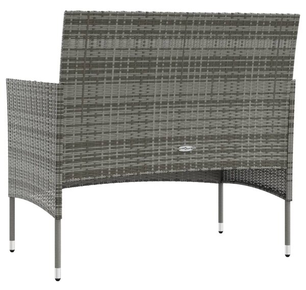 8 részes szürke polyrattan kerti bútorszett párnákkal