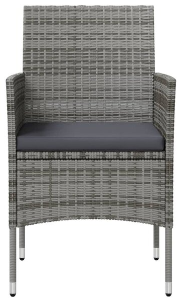 8 részes szürke polyrattan kerti bútorszett párnákkal