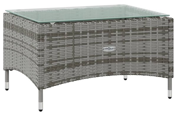 8 részes szürke polyrattan kerti bútorszett párnákkal