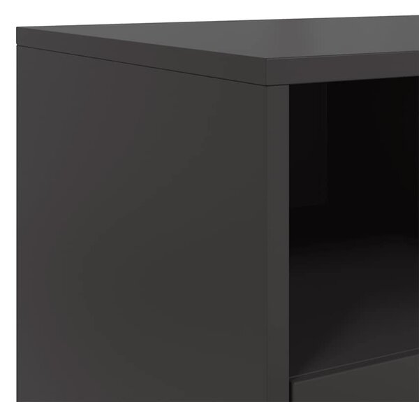 Fekete acél TV-szekrény 100,5x39x60,5 cm