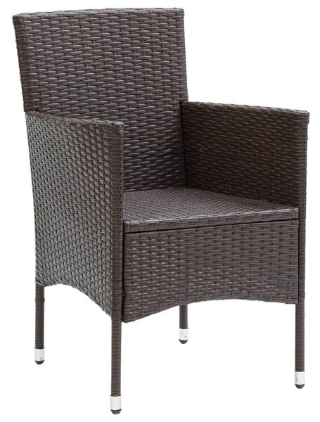 9 részes barna polyrattan kerti étkezőgarnitúra párnákkal