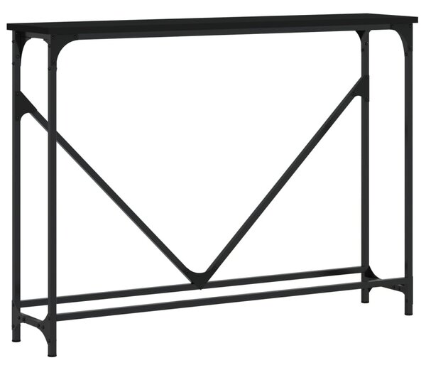 Fekete szerelt fa tálalóasztal 102 x 22,5 x 75 cm