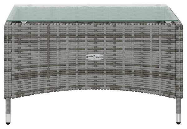 8 részes szürke polyrattan kerti bútorszett párnákkal