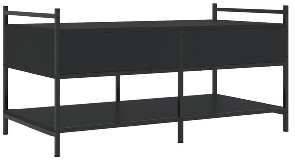 Fekete szerelt fa dohányzóasztal 99 x 50 x 50 cm