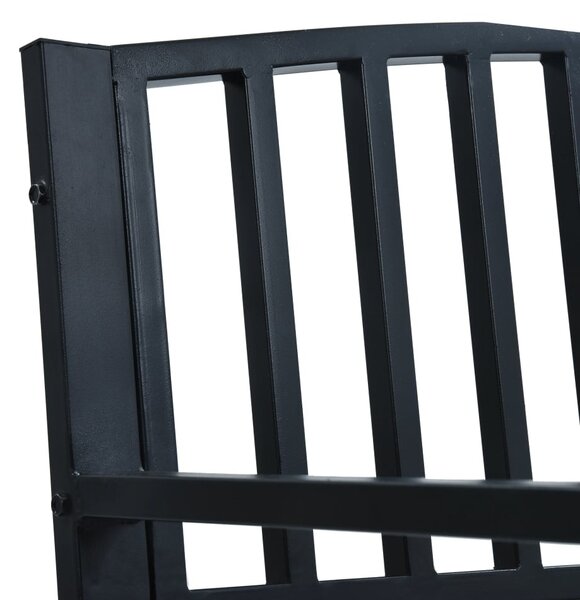 Fekete acél kerti pad 125 cm
