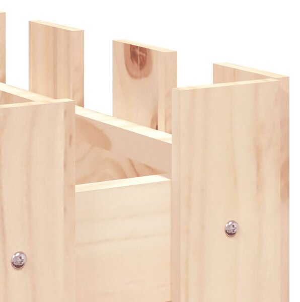Tömör fenyőfa kerti magaságyás kerítéssel 100x50x50 cm
