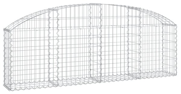 Íves horganyzott vas gabion kosár 200x30x60/80 cm