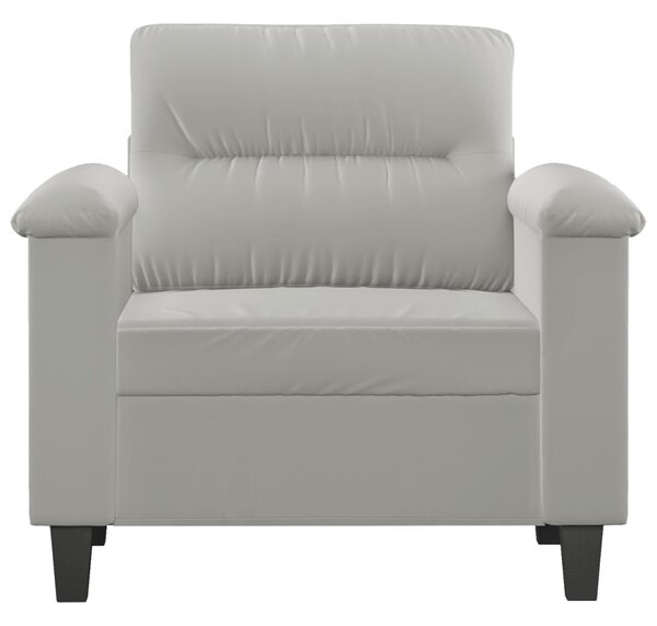 Világosszürke mikroszálas szövet kanapéfotel 60 cm