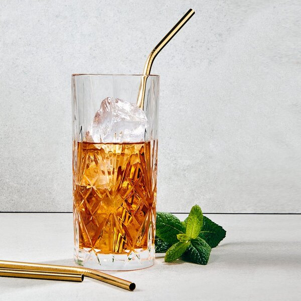 MANHATTAN LOUNGE fém szívószál 4db arany