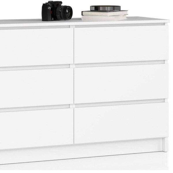 Komód 6 fiókos 140 cm- R140 fehér