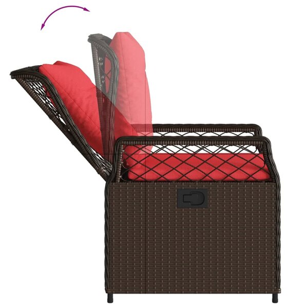 2 db barna polyrattan dönthető kerti szék