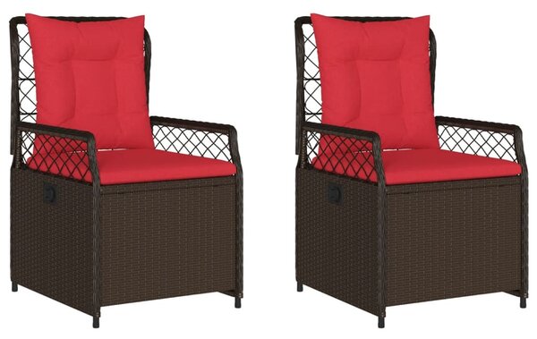 2 db barna polyrattan dönthető kerti szék
