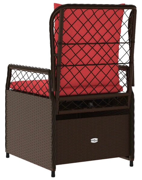2 db barna polyrattan dönthető kerti szék