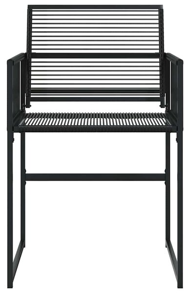 4 db fekete polyrattan kerti szék