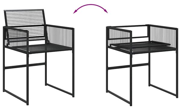 4 db fekete polyrattan kerti szék