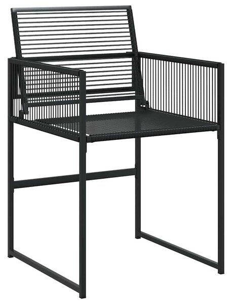 4 db fekete polyrattan kerti szék