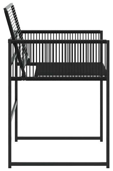 4 db fekete polyrattan kerti szék