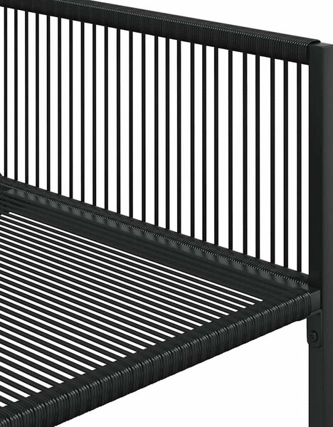 4 db fekete polyrattan kerti szék