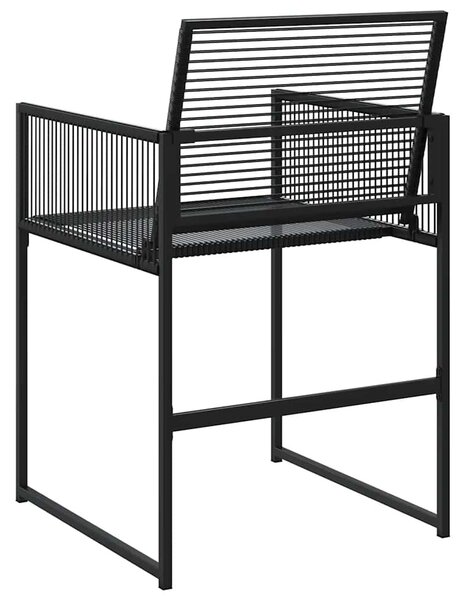 4 db fekete polyrattan kerti szék