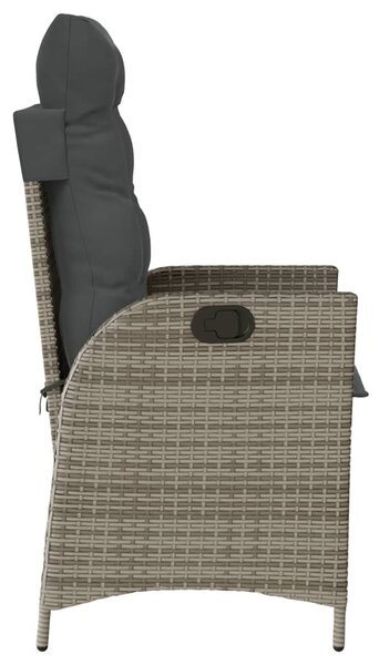 3 részes szürke polyrattan bisztrógarnitúra párnákkal
