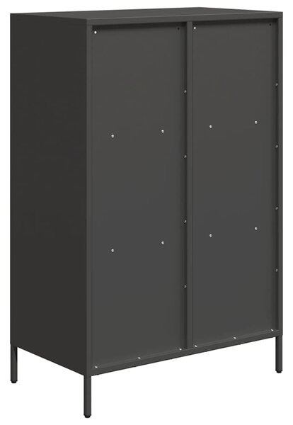 Fekete acél magasszekrény 68 x 39 x 103,5 cm