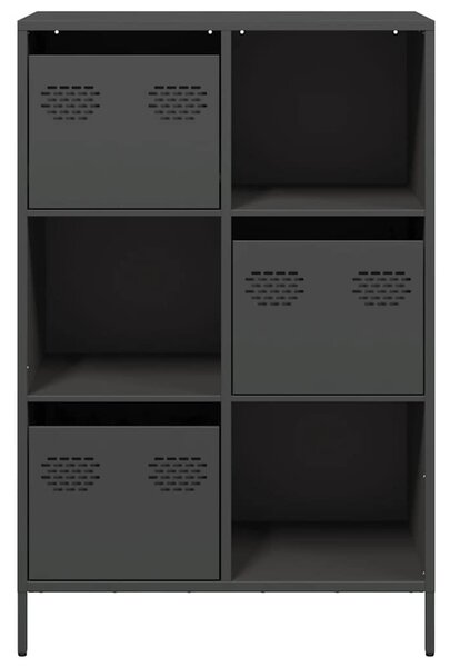 Fekete acél magasszekrény 68 x 39 x 103,5 cm