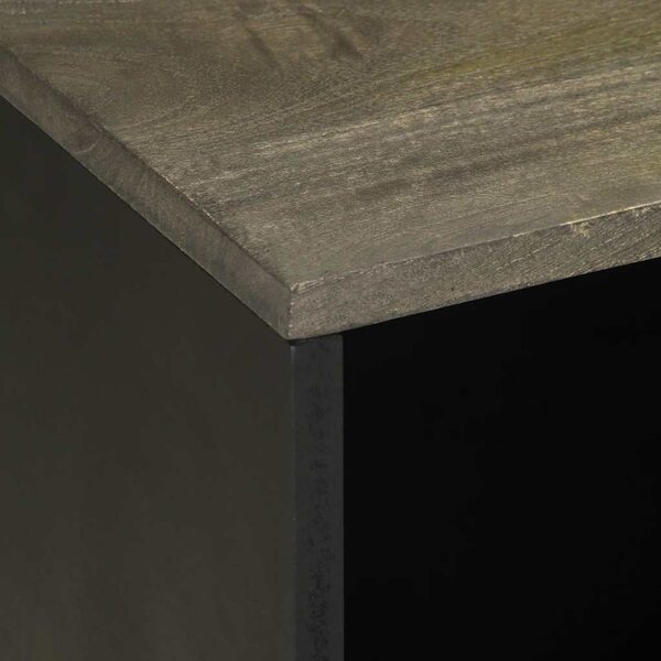 Fekete tömör mangófa TV-szekrény 80 x 33 x 46 cm