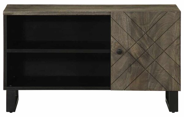 Fekete tömör mangófa TV-szekrény 80 x 33 x 46 cm