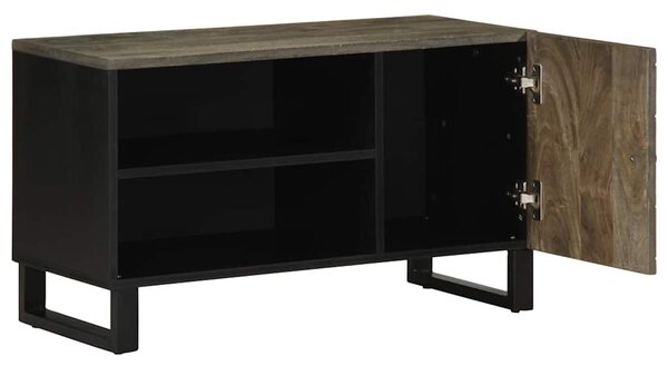 Fekete tömör mangófa TV-szekrény 80 x 33 x 46 cm