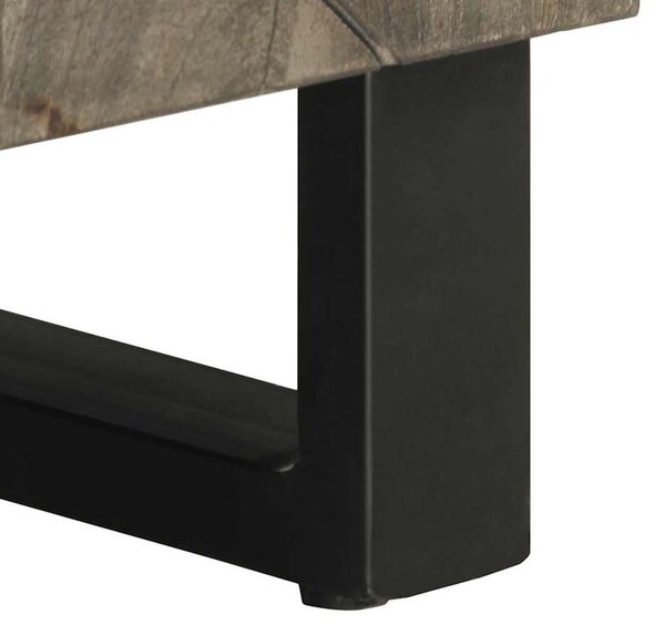 Fekete tömör mangófa TV-szekrény 80 x 33 x 46 cm