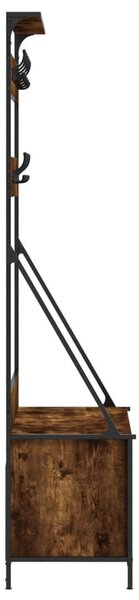 Füstös tölgy színű ruhafogas cipőpolccal 100x41x184 cm