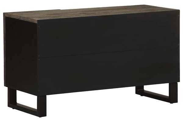 Fekete tömör mangófa TV-szekrény 80 x 33 x 46 cm