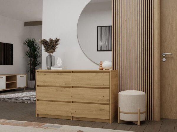 Aldabra K120 2X3 komód, 120x73,5x40 cm, tölgy