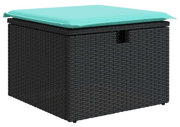 9 részes barna polyrattan akácfa kerti ülőgarnitúra párnákkal