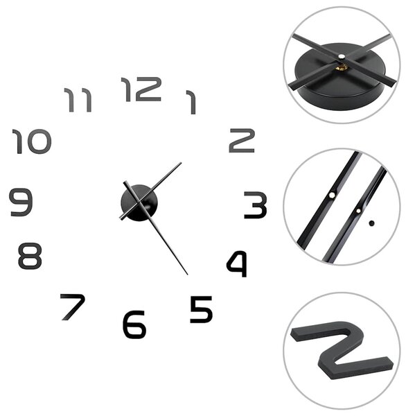 Modern fekete 3D falióra 100 cm XXL