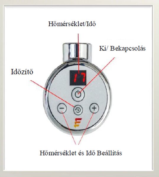Hunor 600 x 1600 elektromos törölközőszárító radiátor, egyenes, fehér, digitális 900 W
