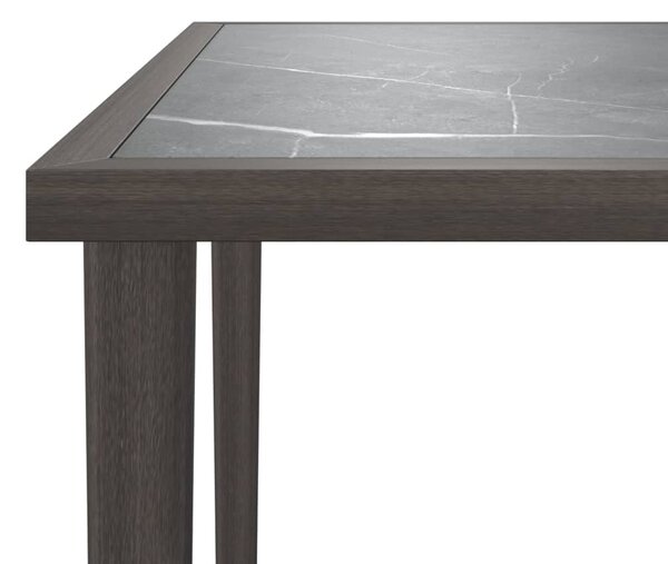 Szürke acél kerti asztal 48 x 48 x 37 cm